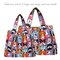 Wrapables Large & Small Foldable Tote Nylon Reusable Grocery Bags, Set of 2, Cute Dogs